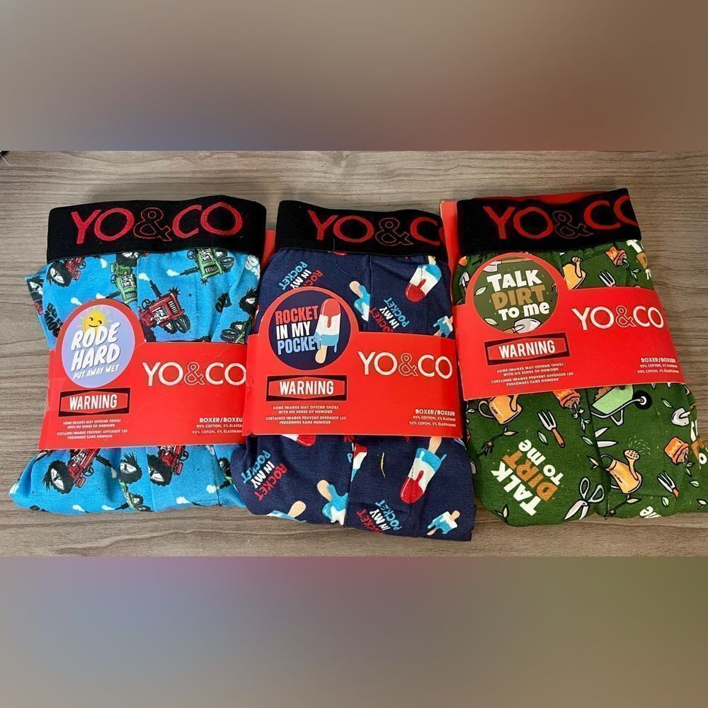 Yo&Co Boxers New in box- size Medium (3 pack bundle)